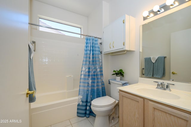 16354 W Labyrinth Ln, Surprise, AZ 85374 - bathroom with vanity, shower / tub combo, and tile patterned flooring