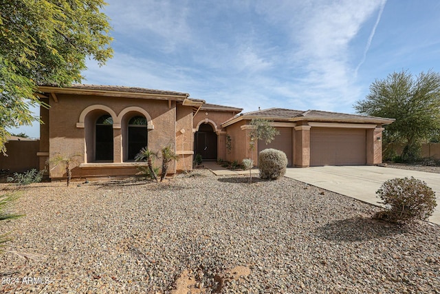 view of front of house with a garage