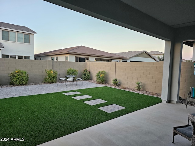 view of yard with a patio