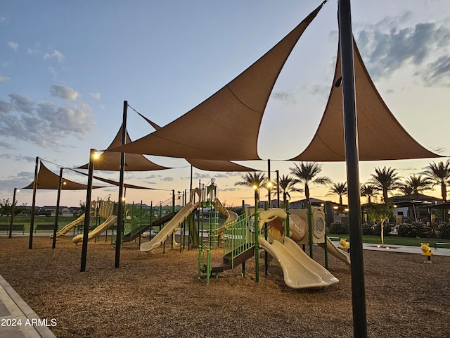 view of playground at dusk