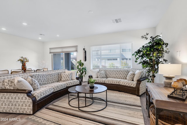 living room featuring hardwood / wood-style floors