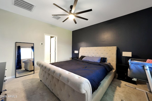 12731 W Myrtle Ave, Glendale, AZ 85307 - bedroom with light colored carpet and ceiling fan