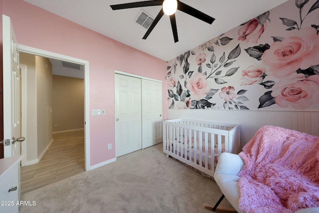 12731 W Myrtle Ave, Glendale, AZ 85307 - carpeted bedroom with a closet and a ceiling fan