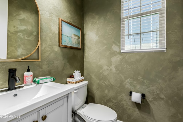 bathroom with toilet and vanity