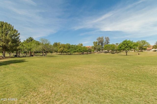 10429 N 101st St, Scottsdale, AZ 85258 - view of green lawn with a pergola