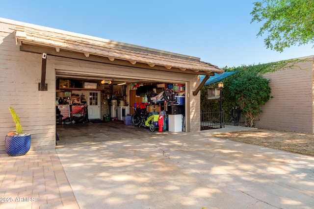 view of garage