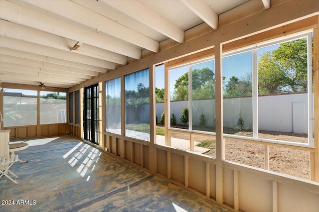 view of unfurnished sunroom