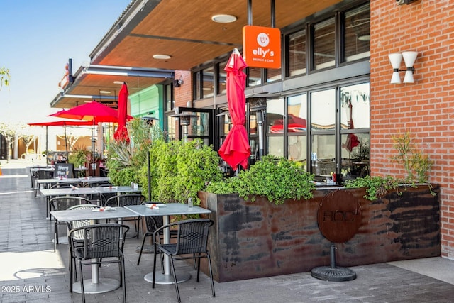 view of patio with outdoor dining area