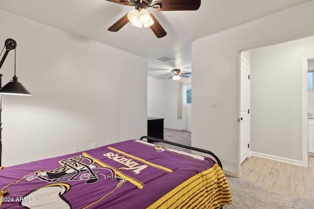 bedroom featuring ceiling fan