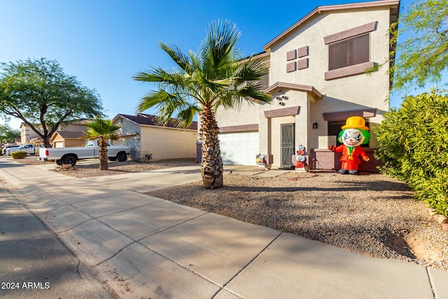 view of front of house with a garage