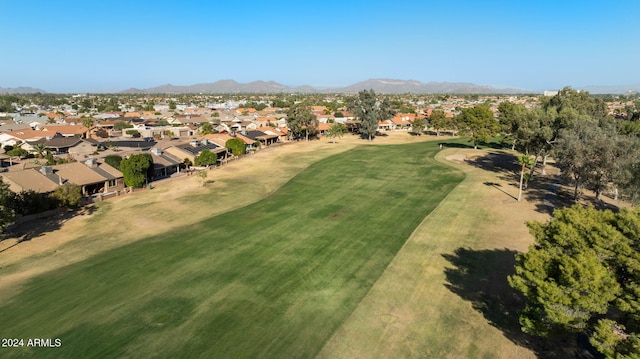 bird's eye view featuring a mountain view