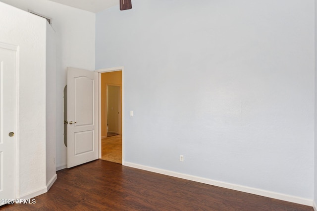 5010 W Ivanhoe St, Chandler, AZ 85226 - empty room with dark wood-style flooring, baseboards, and a ceiling fan