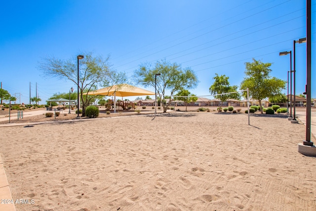 view of yard with volleyball court