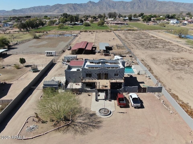 drone / aerial view featuring a mountain view