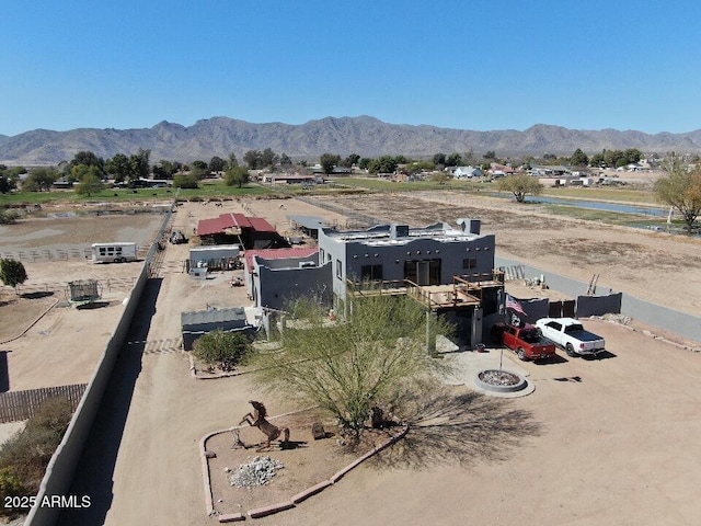 bird's eye view with a mountain view