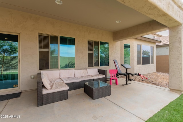 view of patio / terrace featuring an outdoor hangout area