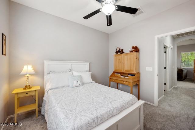 4466 S Brice, Mesa, AZ 85212 - bedroom featuring carpet, baseboards, and ceiling fan