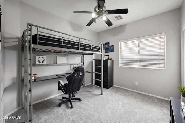 4466 S Brice, Mesa, AZ 85212 - carpeted bedroom featuring baseboards, a desk, and ceiling fan