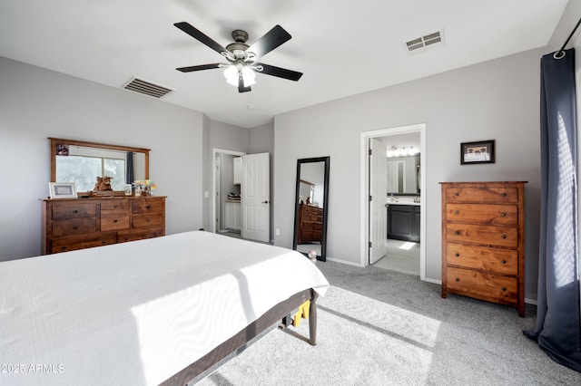 4466 S Brice, Mesa, AZ 85212 - carpeted bedroom with connected bathroom, baseboards, and a ceiling fan