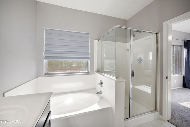 4466 S Brice, Mesa, AZ 85212 - full bathroom with a stall shower, plenty of natural light, and a bath