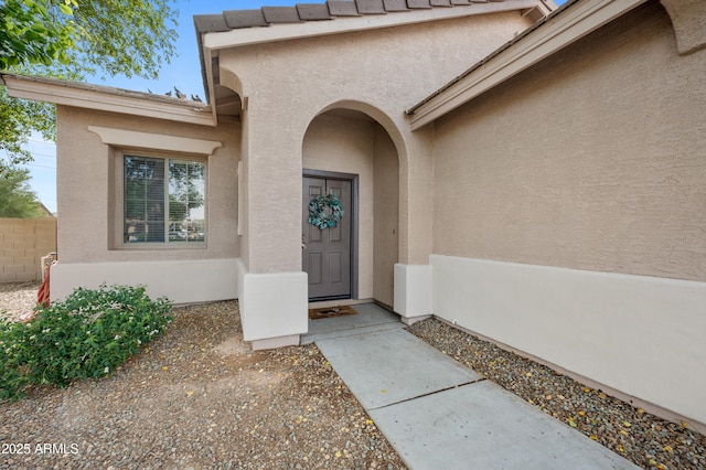 4466 S Brice, Mesa, AZ 85212 - property entrance with stucco siding and fence