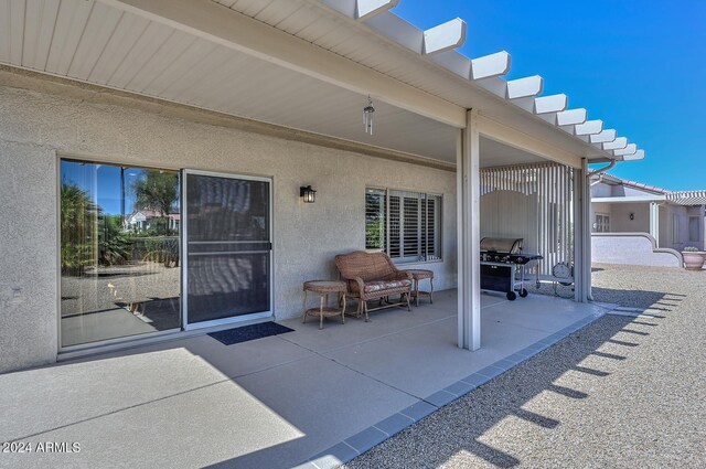 view of patio with grilling area