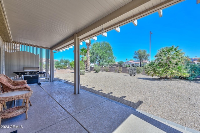 view of patio featuring grilling area