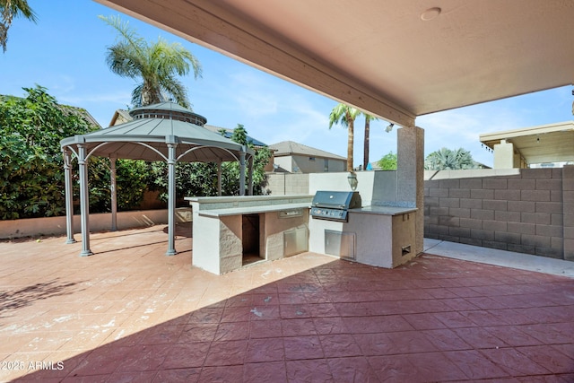 43232 W Magnolia Rd, Maricopa, AZ 85138 - view of patio / terrace featuring area for grilling, fence, and a gazebo