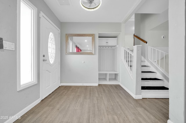 entryway featuring light wood-type flooring