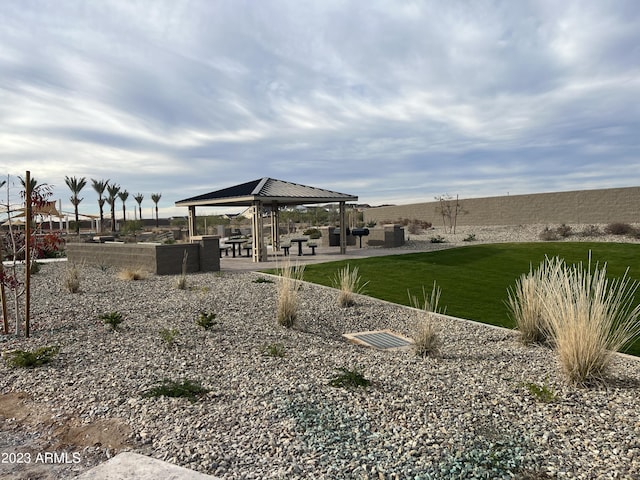 view of yard featuring a gazebo