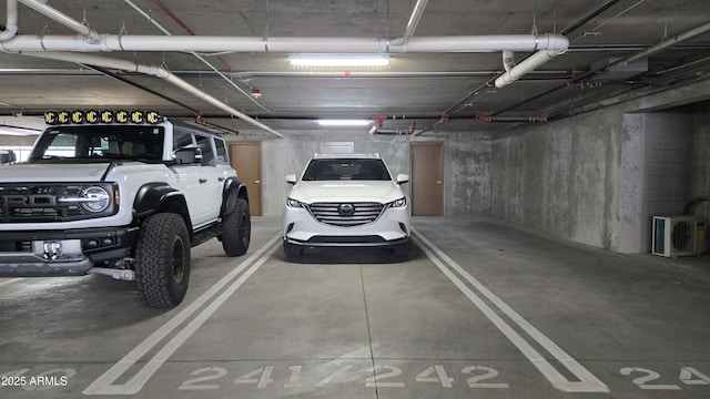 view of parking garage