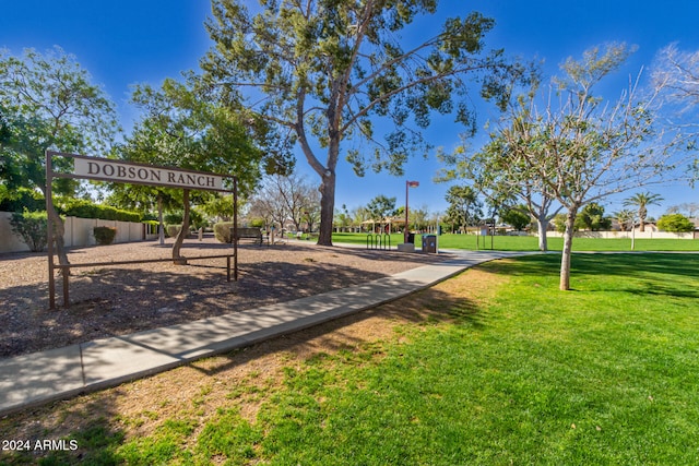 surrounding community featuring a lawn