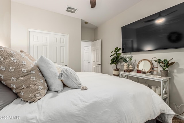 5437 W Red Bird Rd, Phoenix, AZ 85083 - bedroom with a closet and a ceiling fan