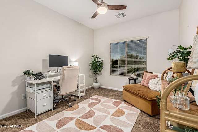 5437 W Red Bird Rd, Phoenix, AZ 85083 - office area with carpet and ceiling fan