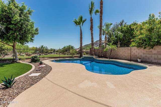 5437 W Red Bird Rd, Phoenix, AZ 85083 - view of pool featuring a fenced backyard and a patio area