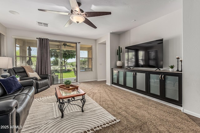 5437 W Red Bird Rd, Phoenix, AZ 85083 - living room with ceiling fan and carpet flooring