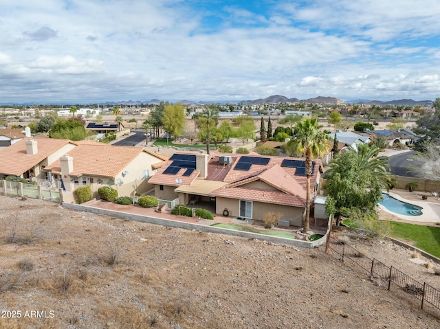 1017 E Grandview Rd, Phoenix, AZ 85022 - aerial view of residential area featuring a mountain backdrop and a pool area
