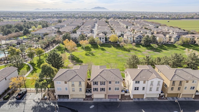 aerial view with a mountain view