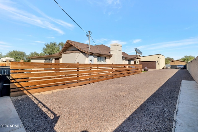 view of yard featuring a garage