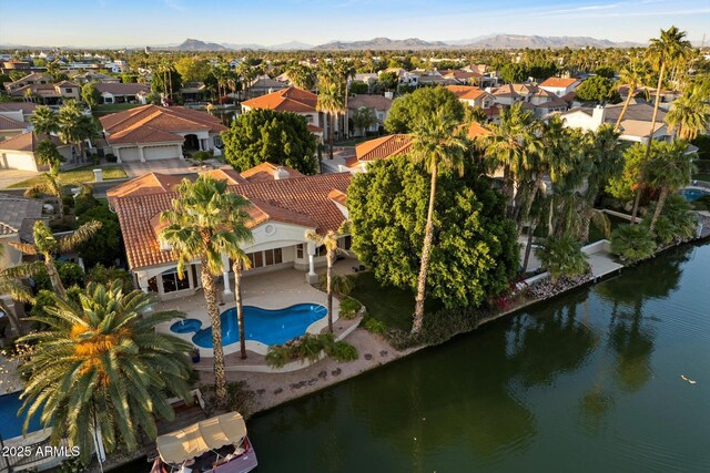 1507 E Treasure Cove Dr, Gilbert, AZ 85234 - drone / aerial view featuring a residential view and a water and mountain view