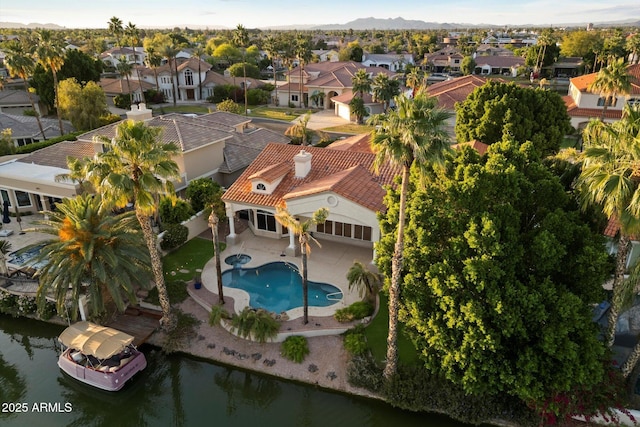 1507 E Treasure Cove Dr, Gilbert, AZ 85234 - bird's eye view featuring a water view and a residential view