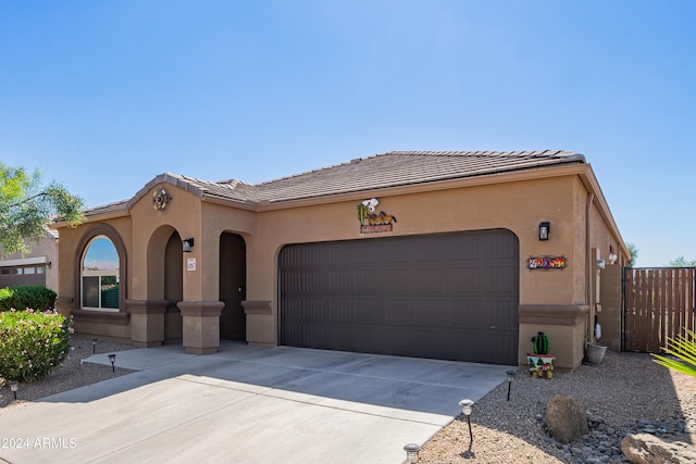 view of front of house with a garage