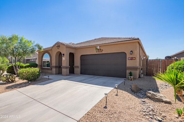 view of front of house with a garage