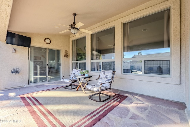 view of patio / terrace with ceiling fan