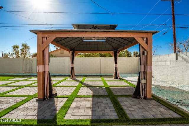 view of patio / terrace featuring a gazebo