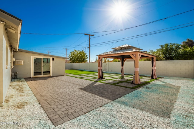 view of patio / terrace featuring a gazebo