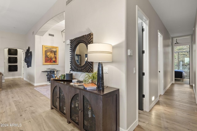 hallway featuring light hardwood / wood-style floors