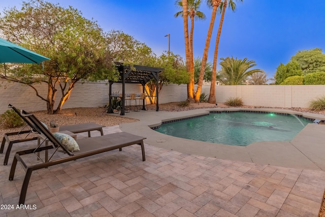 view of pool featuring a patio area and a pergola