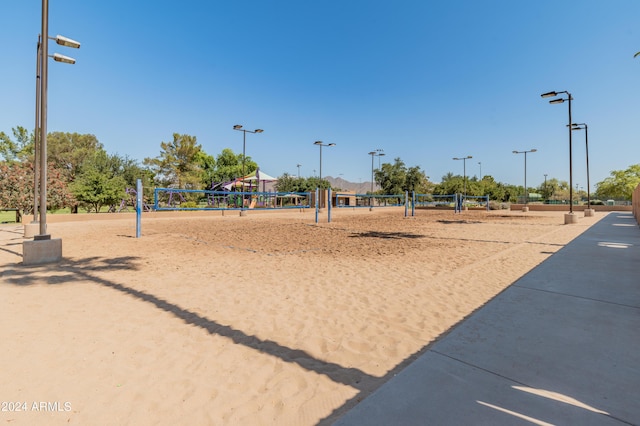 surrounding community featuring volleyball court