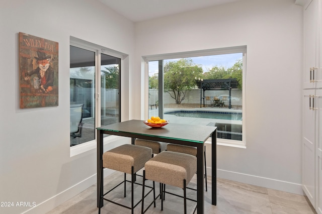 view of dining area